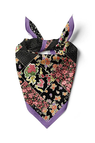 Modabutik A47 Kadın Patchwork Desenli Bandana 50x50 DG0114-22