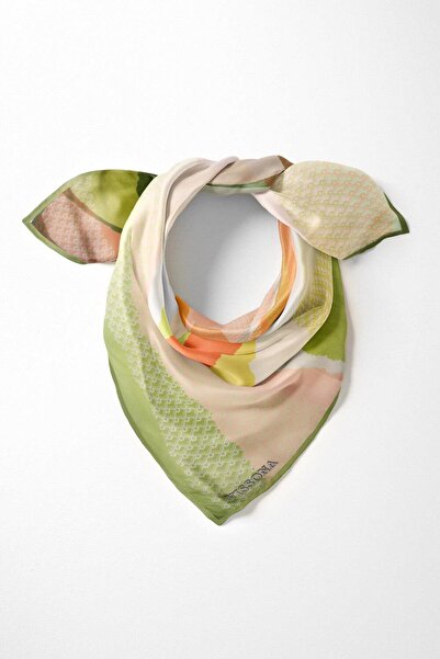 Vissona %100 İpek Kadın Desenli Bandana 80x80