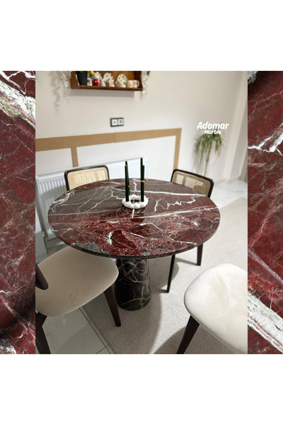 adomarmarblehandmadeandluxury Rosso Levanto Yemek Masası, Vişne Mermer Yemek ...