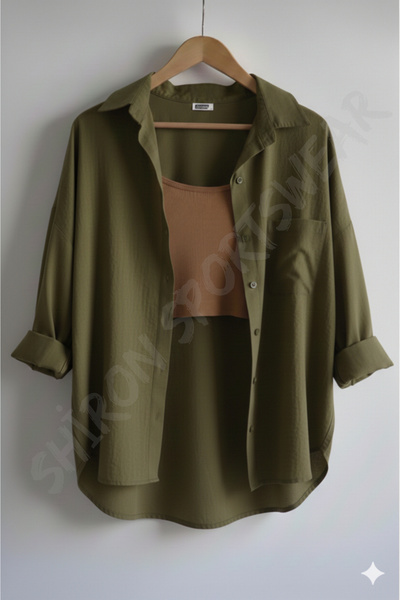 Shiron Sportswear&Company Luxus minőségű khaki női váll nélküli, túlméretezet...