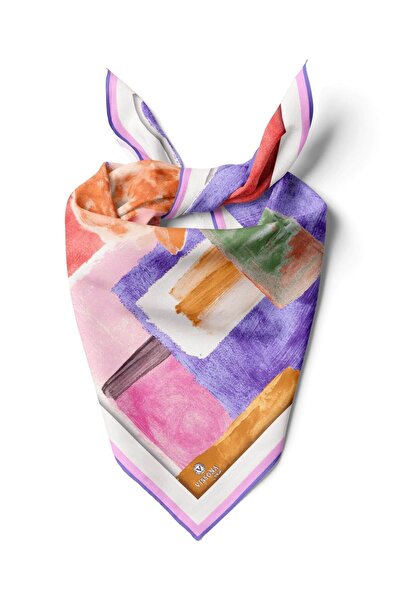 Vissona %100 İpek Kadın Desenli Bandana 80x80
