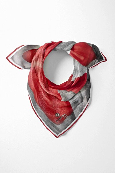 Vissona %100 İpek Kadın Desenli Bandana 80x80