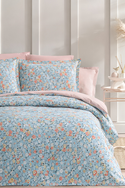 İQON Set de lenjerie de pat cu cearșaf elastic pentru o persoană singură Hele...