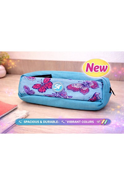 School Friendly Penar Etui Neechipat, School Friendly Albastru, 2 Fermoare, B...