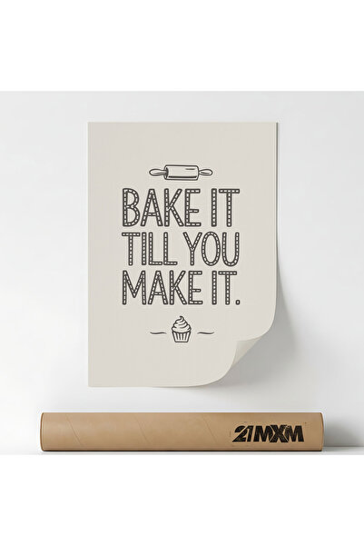 21mxm Poster 'Bake It' Pe Panza Mata – Design Minimalist, Fara Rama