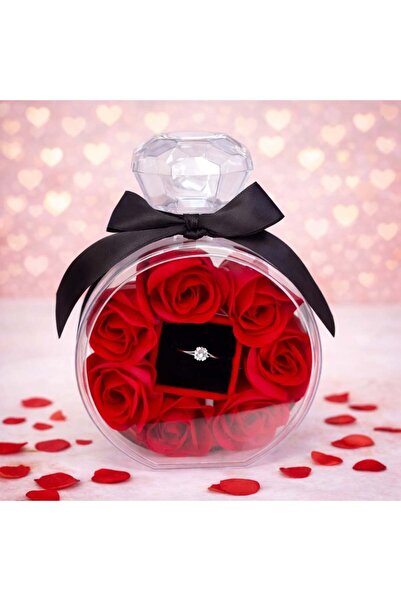 velve Set floral My Only Rose,ambalaj decorativ sticla parfum,Trandafiri sapu...