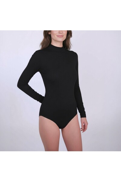 LUAN Women's long-sleeved bodysuit, Classic tights, Black