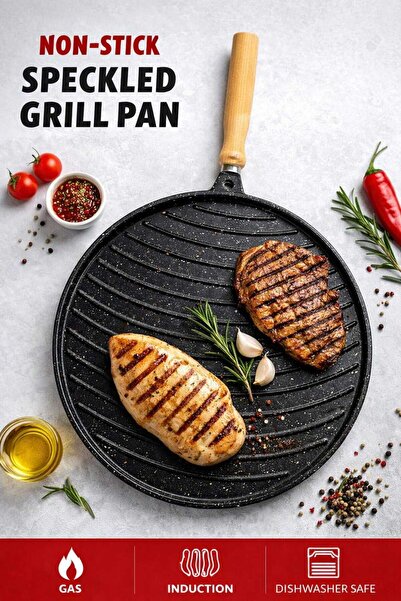 Alkkor ÇİFT TARAFLI YAPIŞMAZ TAVA 36 CM granit döküm