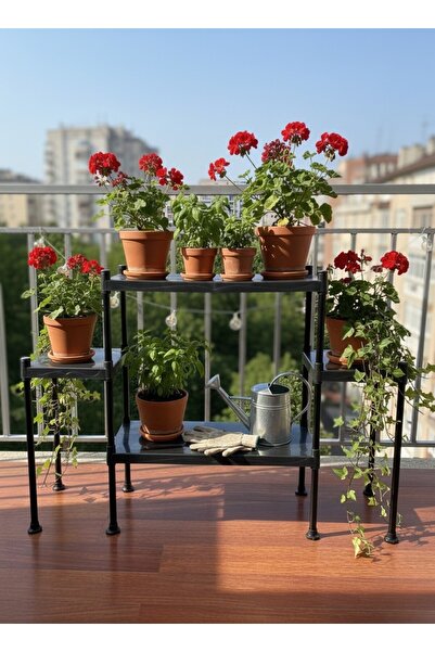 Lider Tunç TUNİVA NİVA Modern Basamaklı Saksılık Dekoratif Çiçeklik Ve Balkon...