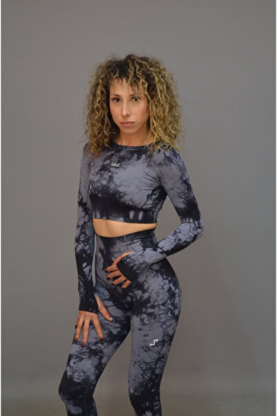 Viafitwear Seamless Batik Desen Tayt & Crop Takım