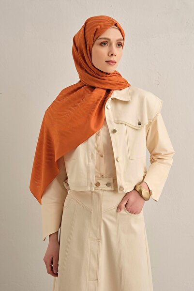 Armine شال بامورا - منقوشة بنقشة الحمار الوحشي 1 - برتقالي 43