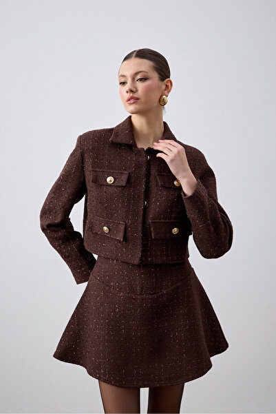 laulei Tüvit Mini Etek Kahverengi