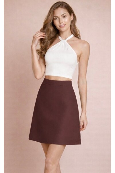 Kahra Collection Горчиво кафе Висока талия Леко еластична До коляното Сезонна...