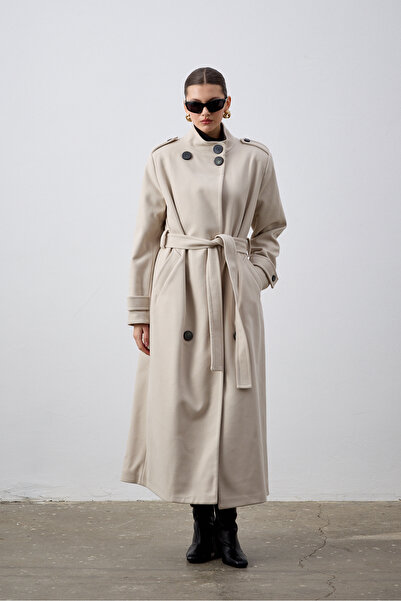 laulei Düğmeli Uzun Manto