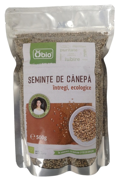 OBİO Цели конопени семена, сурови, еко 500 г