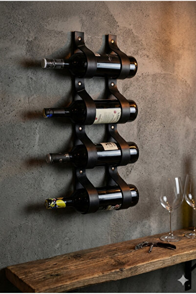 Bundera Duvar Şişelik Stand Dekoru Obje Tutucu Ev Dekorasyon Takımı Siyah 2 T...