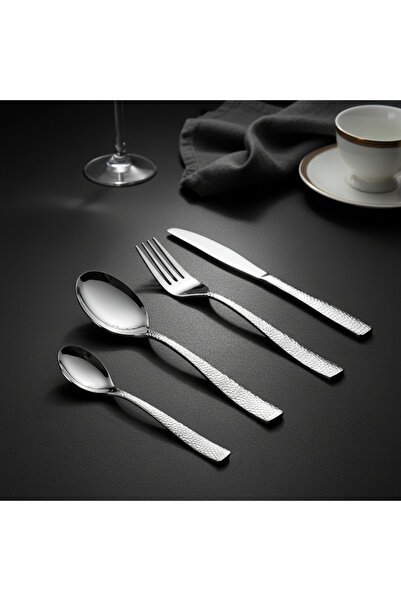 Malooki 24-Piece Cutlery Set for 6 People, Premium Stainless Steel - Textured...