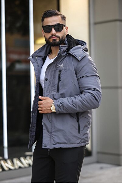 DOXGER Men's Personality Coat - Fur Inside, Mobile Hood