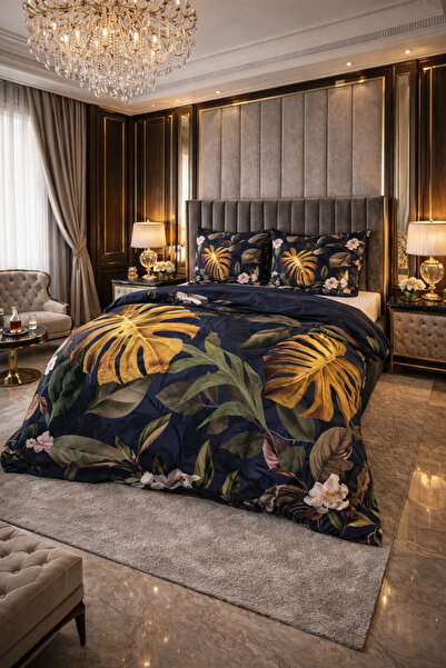 DreamHomes Спално бельо, Dreamhouse Nature Тъмнозелено, за 1 човек, 100% паму...