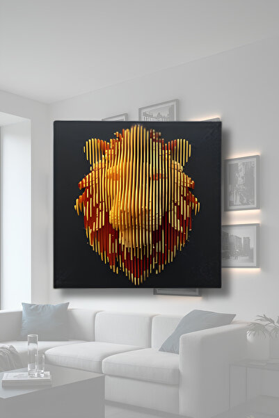 mmb Galatasaray Premium Kabartmalı Aslan Duvar Tablosu – Sarı Kırmızı 01/10/1...