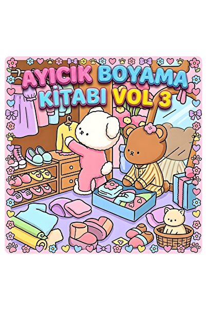 M&H Coloring Ayıcık Vol 3 - 21x21 cm Boyama Kitabı, Çocuk ve Yetişkinler için