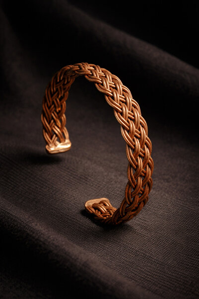 İyyaKee Kadın Bakır Bileklik Örgü Model Otantik Vintage %100 Has Bakır Bileklik