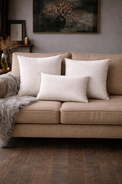 Alacastore Düz Renk Vizon Kadife Kırlent Kılıfı Seti 3 Farklı Ebat