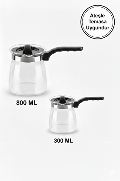 T-Design Cezve Seti • Atese Dayanıklı • Sütlük Seti (2’li) • 300ml + 800ml