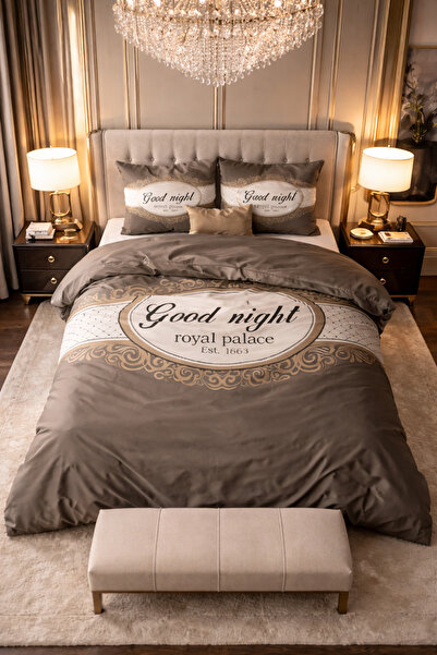 Sleeptime Bed linen, Royal Palace Taupe, for 2 people, Microfiber, Taupe, 200...