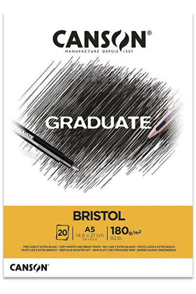 Canson Graduate Bristol A5 180gr 20yp Block /400110382