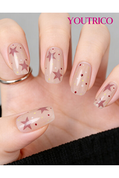 Youtrico 24 قطعة من أظافر الضغط، ماسات ثلاثية الأبعاد، طول متوسط ​​على شكل حر...