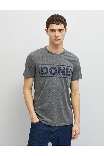 Koton Erkek Antrasit T-Shirt 1YAM11944CK