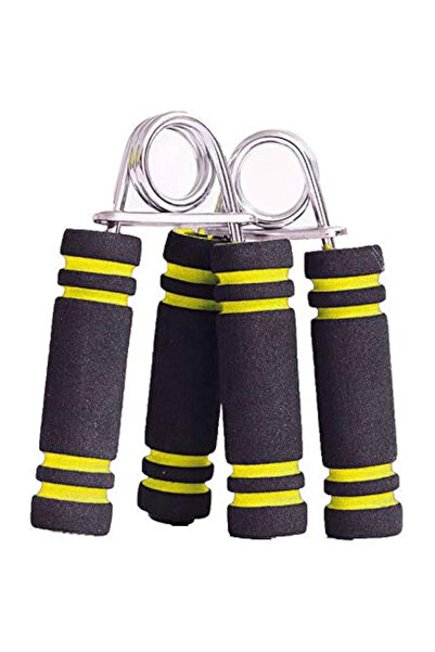 AGD مقبض يد مغطى بالإسفنج لتمارين المعصم والذراع، أصفر (قطعتان)