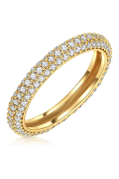 Lulu & Jane Modeschmuckring Ring gelbgold Zirkonia weiß