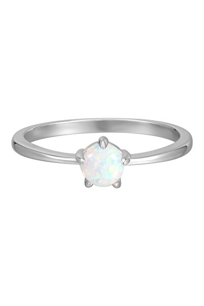 Rafaela Donata Silberring Ring Sterling Silber Opal (synth.) weiß
