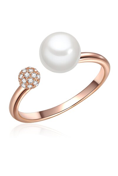 Valero Pearls Silberring Ring Sterling Silber roségold Süßwasser-Zuchtperle w...