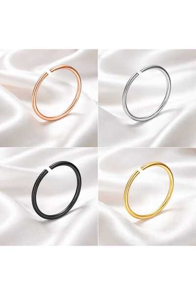 Begonia Accessories 925 Ayar Gümüş, Silver,gold,black,rose 4 Adet Halka Hızma...