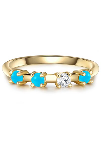 Glanzstücke München Silberring Ring Sterling Silber gelbgold Türkis (rek.) Zi...
