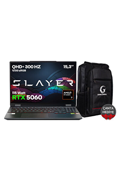 Game Garaj Slayer SR7T-5060 C2 AMD Ryzen 7 255 32GB RAM 1TB SSD RTX5060 15.3"...