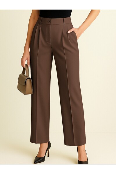 HİJABAYA Παντελόνι με ένα κουμπί με λεπτομέρεια αναδίπλωσης στο μπροστινό μέρ...