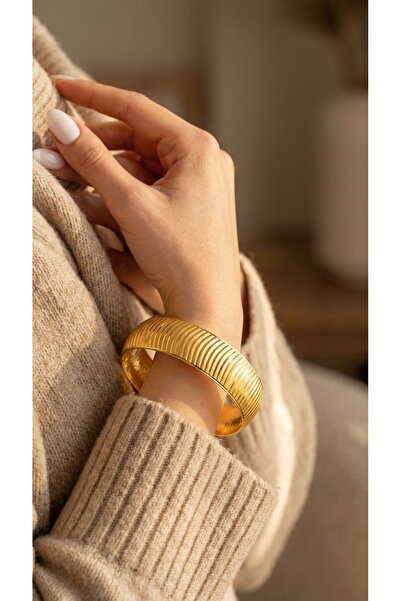 FerizZ Altın Kaplama Bilezik 15mm Kalınlık Blz-1108