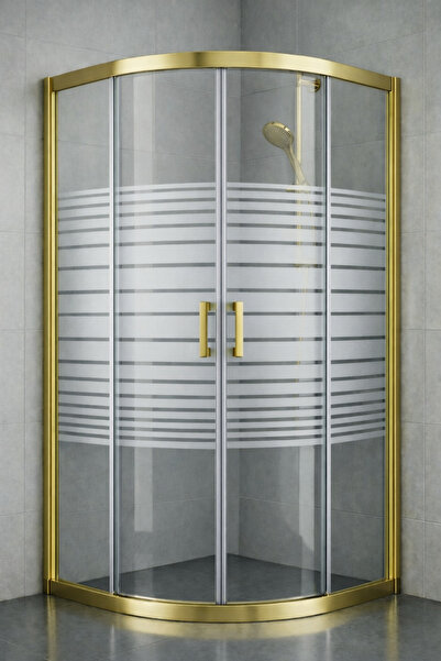 Durul Duşakabin Oval 5mm Altın Profil Çizgili H.190 Cm