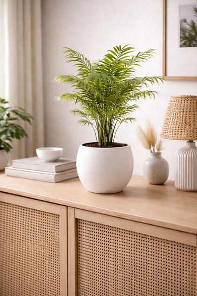 Alezy Küre Model Dekoratif Modern Saksı 7,5 lt Beyaz