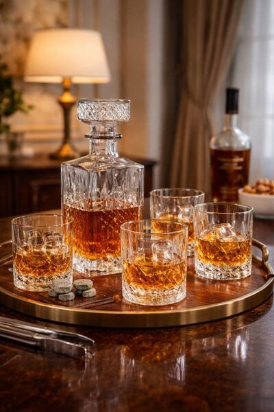 Cook Concept Set pahare whisky cu decantor și 4 pahare, decantor 940 ml, pahare 200 ml, transparente