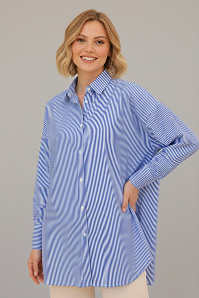 benguen قميص مخطط باللون النيلي موديل 12020