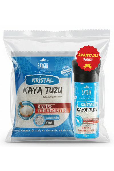 Saygın Tarihi Lezzetler Rafine Edilmemiş Doğal Kristal Kaya Tuzu İkili Set - ...