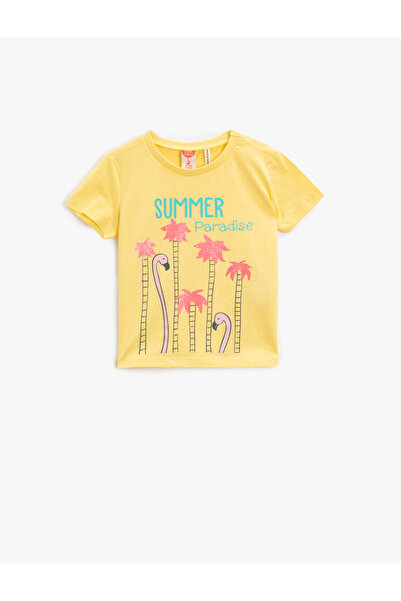 Koton Girl's Yellow T-Shirt