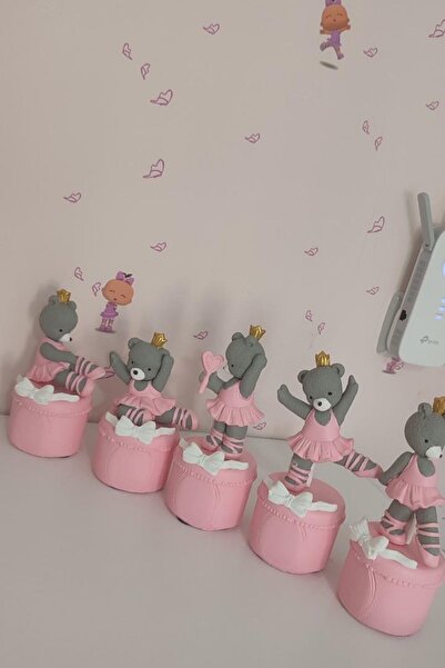 Miranın Hobileri Ayıcık Desenli pembe gri  Küp İsimlik (1 Adet Fiyatıdır Lütf...