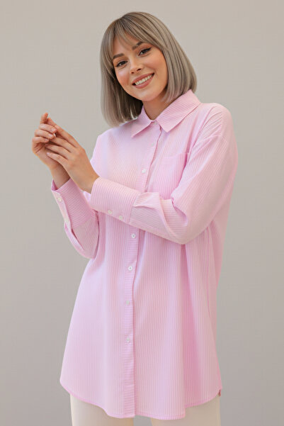 benguen قميص وردي مخطط - موديل 12020