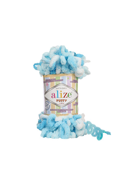 Alize Puffy Color 100gr Ebruli Kadife El Örgü İpi İpliği Yünü